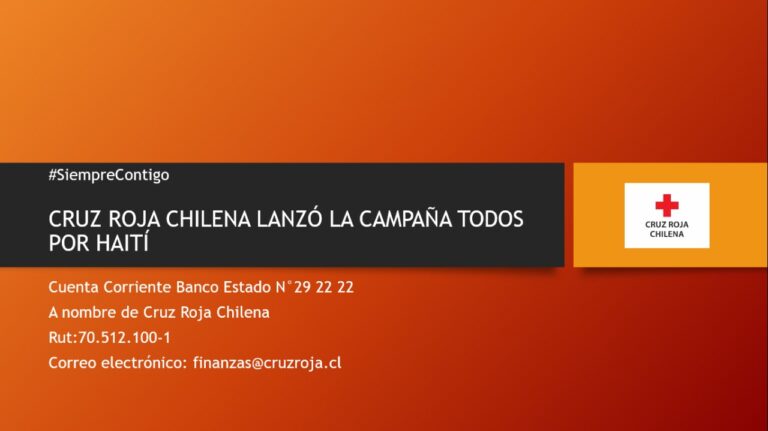 CRUZ ROJA CHILENA LLAMÓ A APOYAR LA CAMPAÑA TODOS POR HAITÍ
