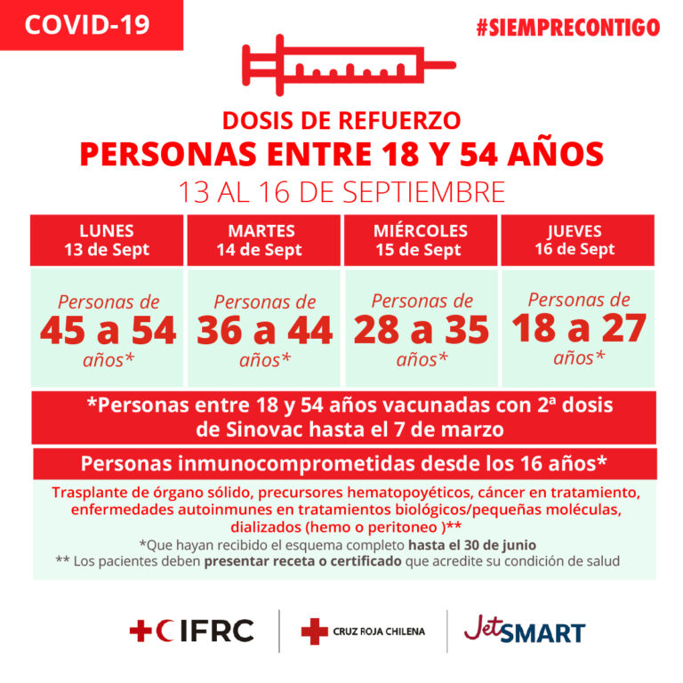 CRUZ ROJA CHILENA TE INVITA A VACUNARTE CONTRA EL CORONAVIRUS