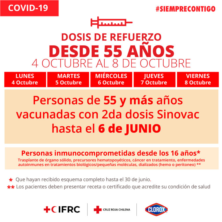 ESTÁ DISPONIBLE LA DOSIS DE REFUERZO DESDE LOS 55 AÑOS