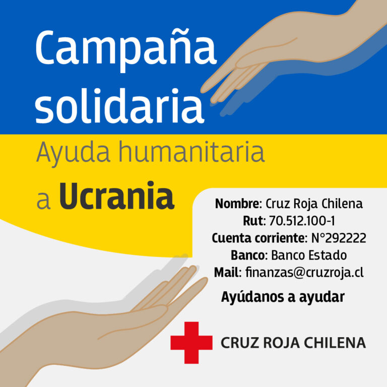Campaña solidaria de Cruz Roja Chilena para entregar ayuda a Ucrania ha recaudado hasta la fecha $13.409.985 pesos.