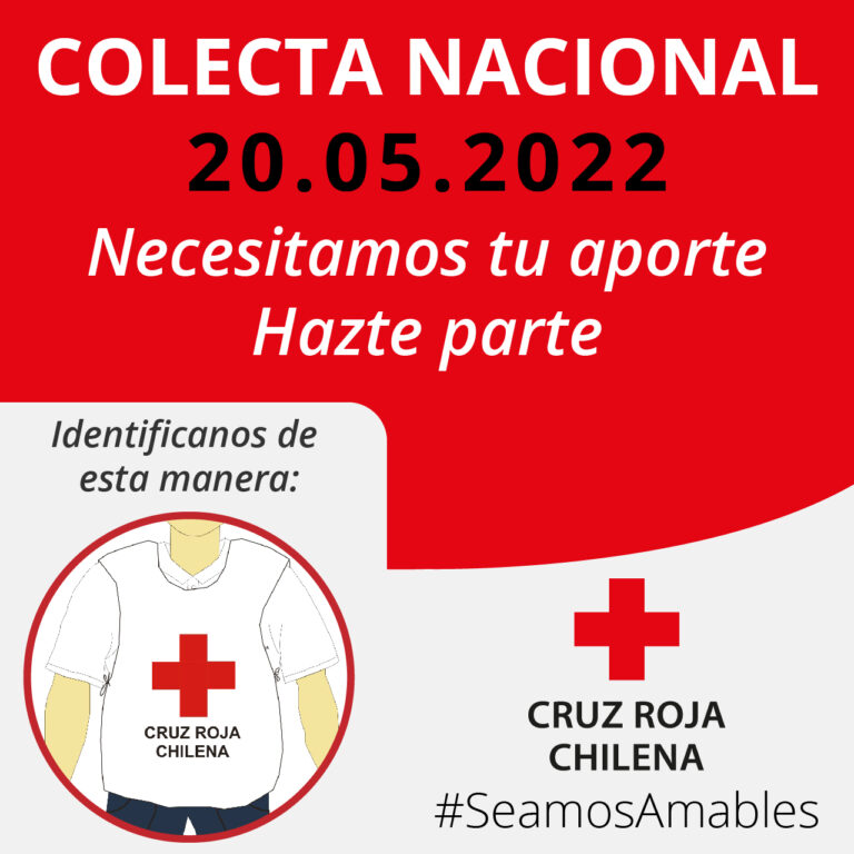 Cruz Roja Chilena realizará colecta nacional este viernes 20 de mayo