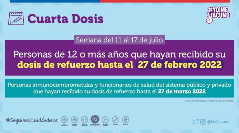 Calendario de vacunación contra el #Covid19 semana entre el 11 y 17 de julio
