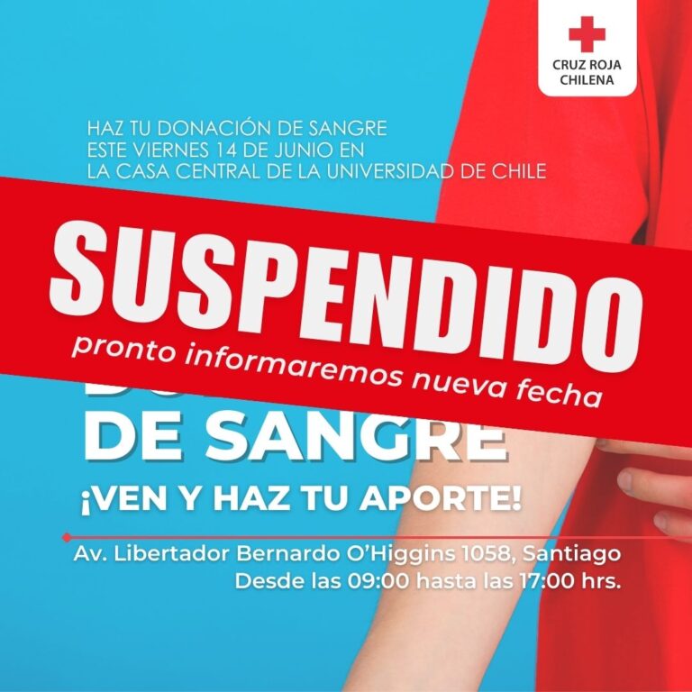 Suspensión actividad Día de la Donación de Sangre