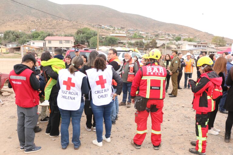 Cruz Roja Chilena participó en primer ejercicio de evacuación por remoción en masa del SENAPRED
