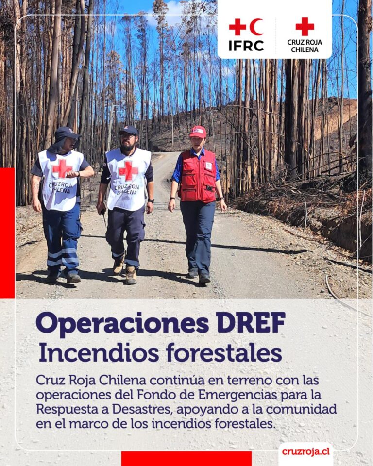 Cruz Roja Chilena despliega operación DREF por incendios forestales en Biobío y Ñuble