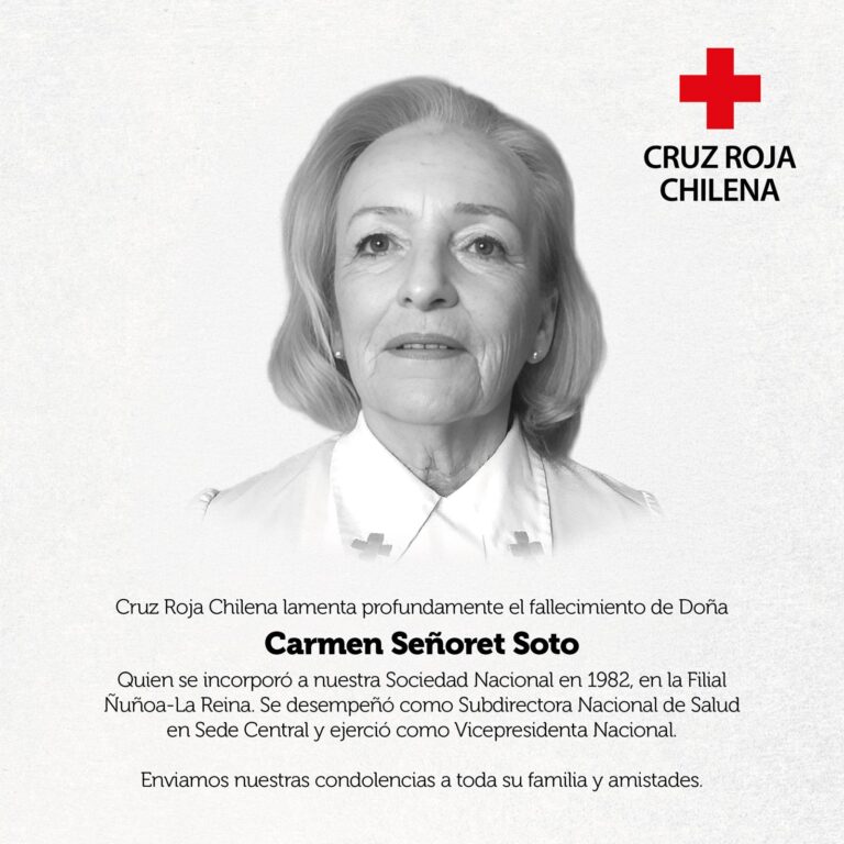 Cruz Roja Chilena lamenta la partida de Doña Carmen Señoret Soto